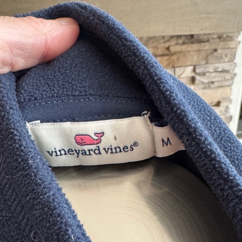 Vineyard Vines Women's Navy Fleece Turtleneck Sweater - Picture 2 of 9